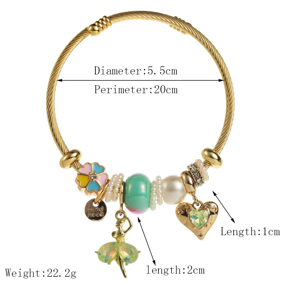 Wholesale Unisex Fashion Diamond Exquisite Beaded Leaves Alloy Bracelet - Image 2