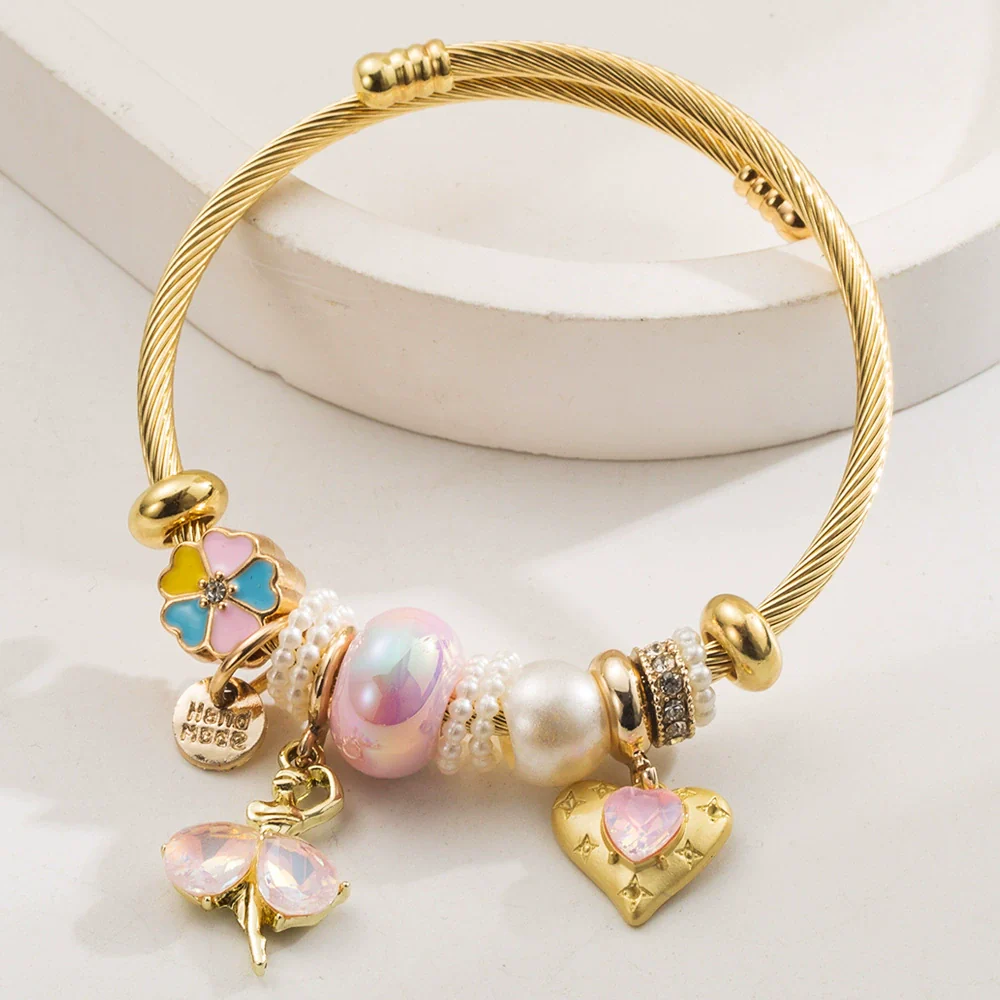 Wholesale Unisex Fashion Diamond Exquisite Beaded Leaves Alloy Bracelet - Image 3
