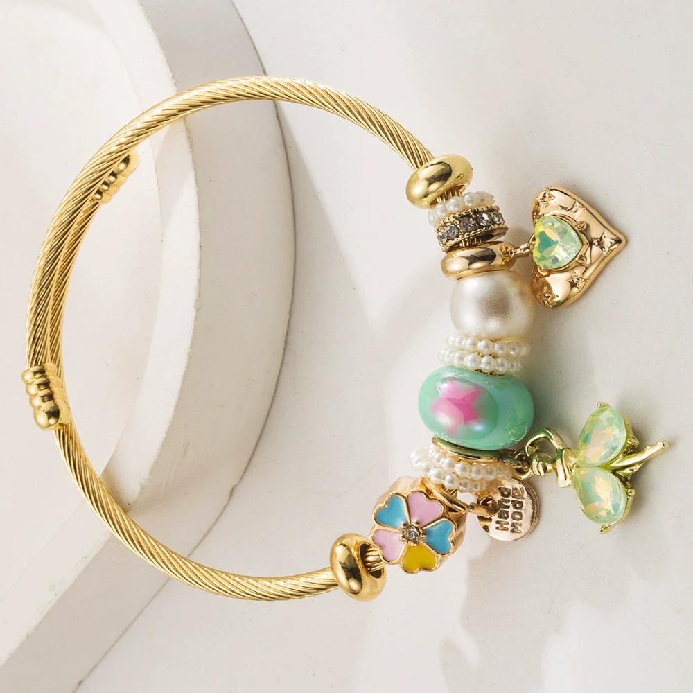 Wholesale Unisex Fashion Diamond Exquisite Beaded Leaves Alloy Bracelet - Image 7