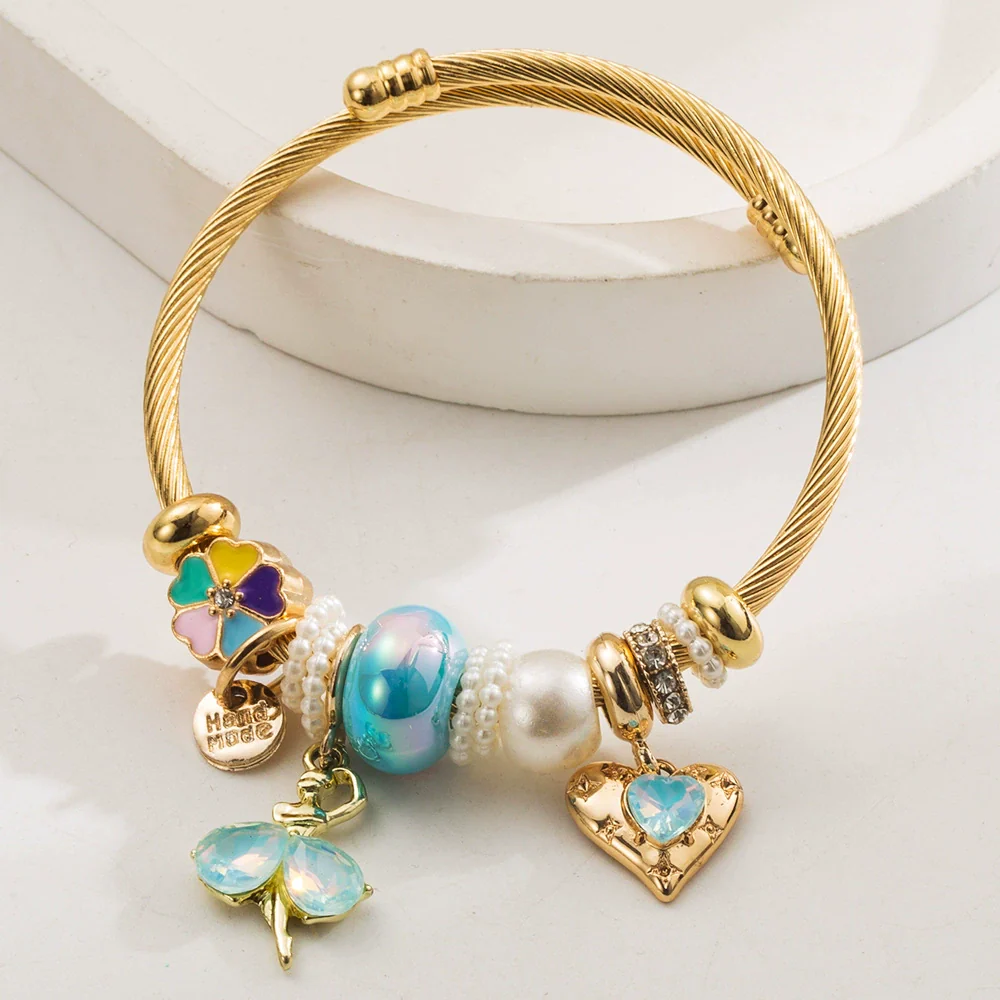 Wholesale Unisex Fashion Diamond Exquisite Beaded Leaves Alloy Bracelet - Image 8