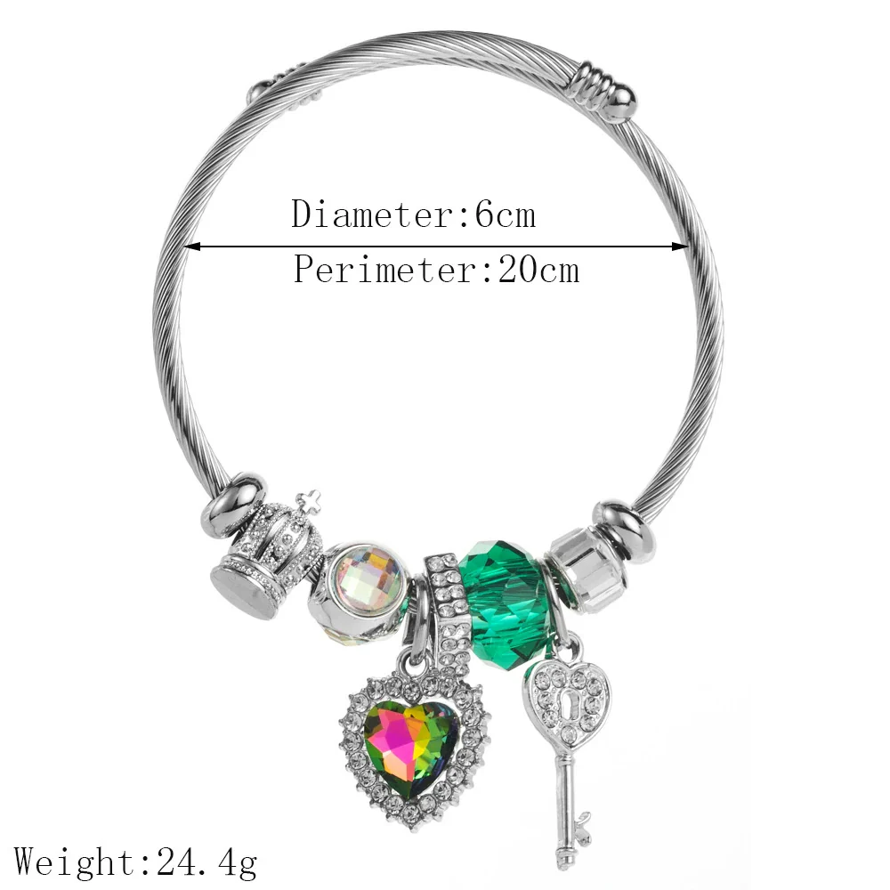 Wholesale Unisex Fashion Diamond Heart Elephant Love Adjustable Bracelet Made Of Alloy - Image 2