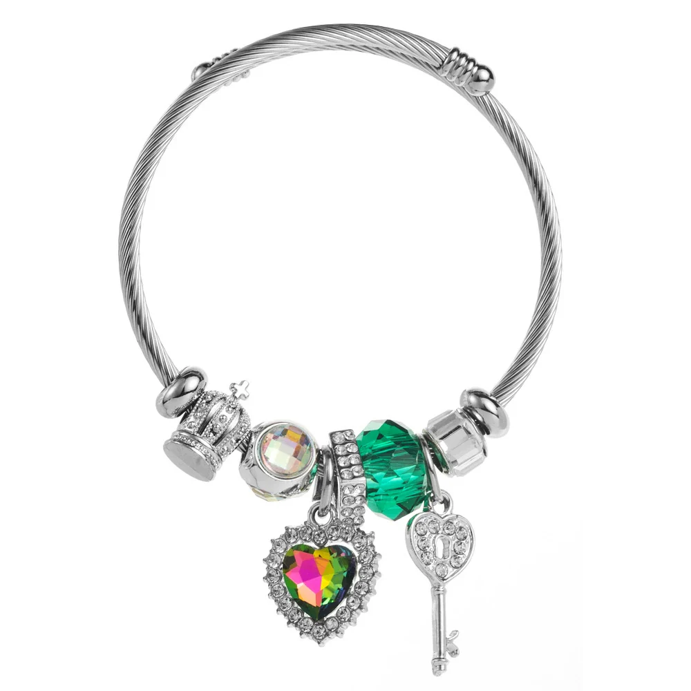 Wholesale Unisex Fashion Diamond Heart Elephant Love Adjustable Bracelet Made Of Alloy - Image 5