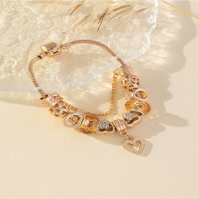 Wholesale Unisex Fashion Geometric Crown Heartshaped Copper Alloy Electroplated Bracelet - Image 3
