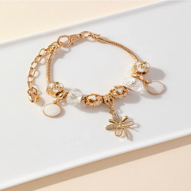 Wholesale Unisex Fashion Geometric Heart Flowers Bow Copper Alloy Electroplated Bracelet Pendant Accessories - Image 2