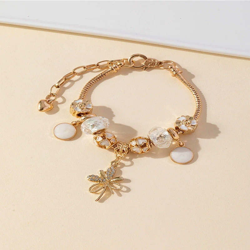 Wholesale Unisex Fashion Geometric Heart Flowers Bow Copper Alloy Electroplated Bracelet Pendant Accessories - Image 3