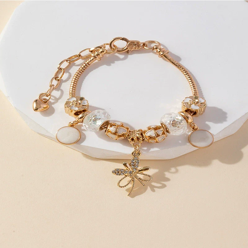 Wholesale Unisex Fashion Geometric Heart Flowers Bow Copper Alloy Electroplated Bracelet Pendant Accessories - Image 4