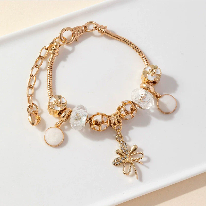 Wholesale Unisex Fashion Geometric Heart Flowers Bow Copper Alloy Electroplated Bracelet Pendant Accessories - Image 6