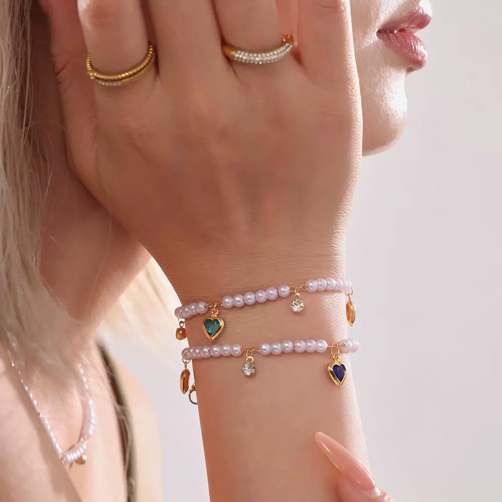 Wholesale Unisex Fashion Pearl Heart Ferris Wheel Multi Accessories Tassel Necklace Jewelry Set Made Of Titanium Steel Shell Beads Zircon And Copper With Electroplating - Image 3