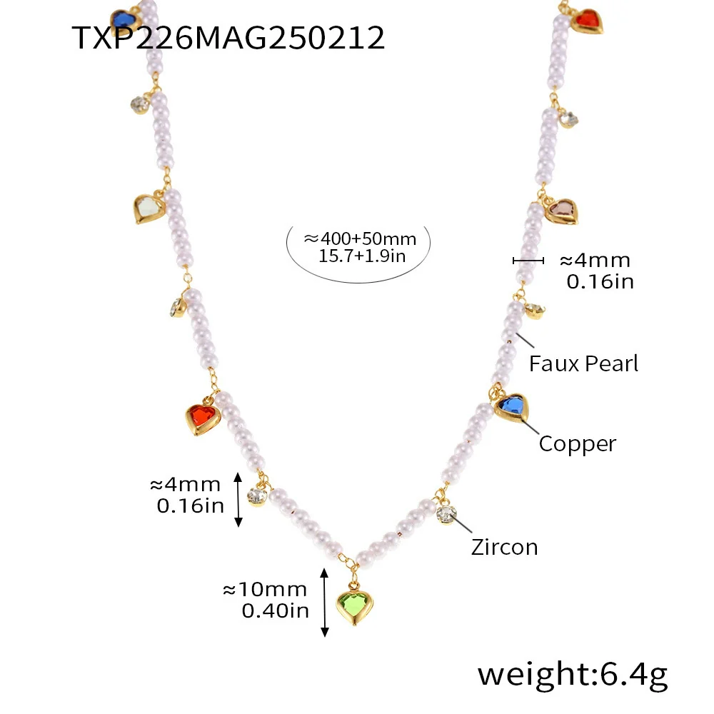Wholesale Unisex Fashion Pearl Heart Ferris Wheel Multi Accessories Tassel Necklace Jewelry Set Made Of Titanium Steel Shell Beads Zircon And Copper With Electroplating - Image 6