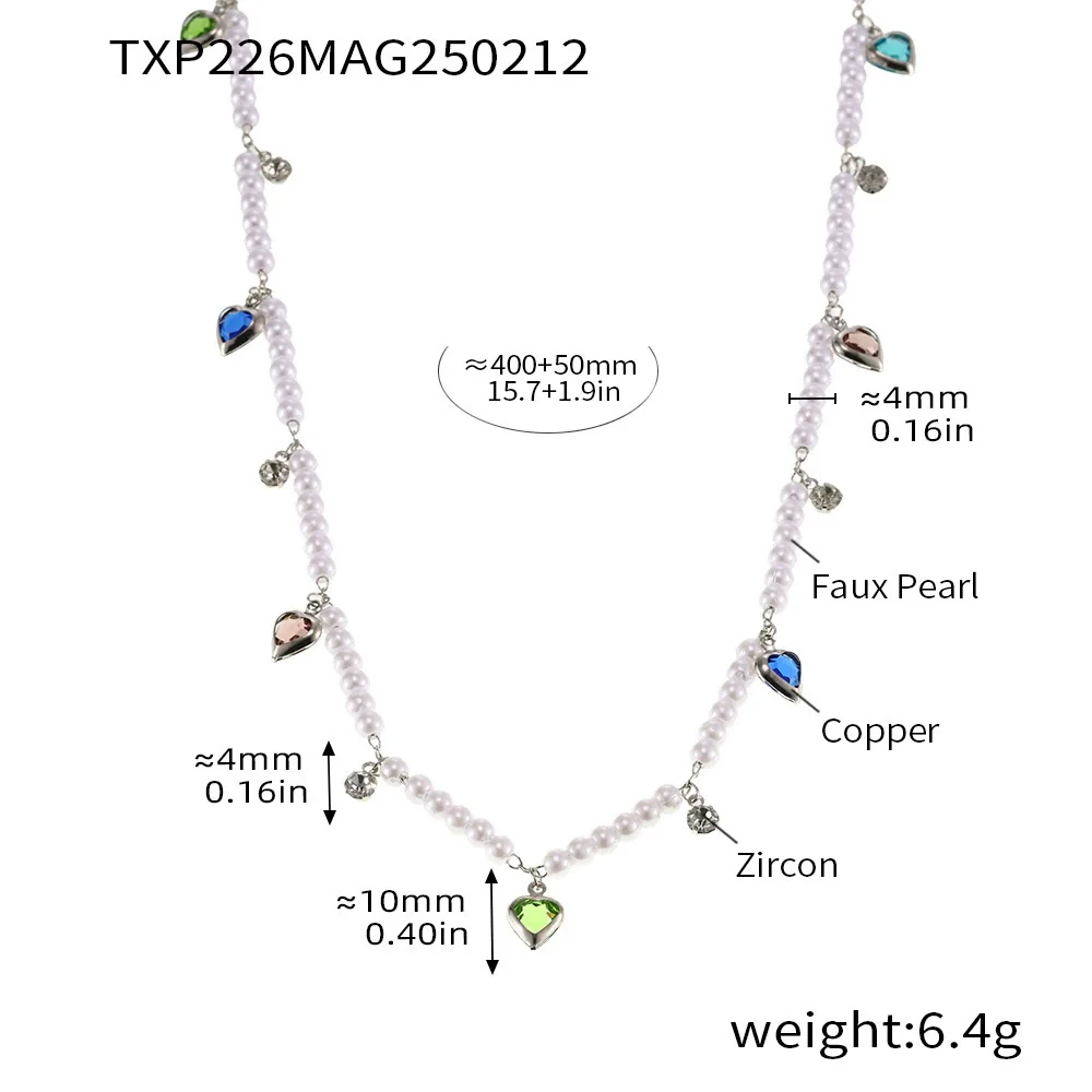 Wholesale Unisex Fashion Pearl Heart Ferris Wheel Multi Accessories Tassel Necklace Jewelry Set Made Of Titanium Steel Shell Beads Zircon And Copper With Electroplating - Image 7