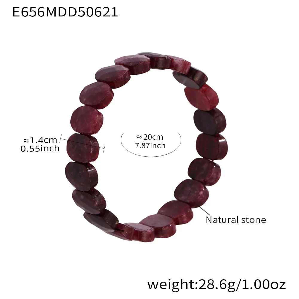 Wholesale Unisex Ferris Wheel Faceted Multicolor Natural Stone Elastic Bracelet With Green Aventurine Crystal Agate Stainless Steel Geometric Electroplated - Image 15