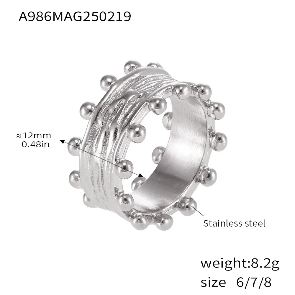 Wholesale Unisex Ferris Wheel Retro Palace Style Asymmetrical Design Jewelry Set Of Open J Ring Bracelet And Earrings In Titanium Steel And Stainless Steel Goldplated - Image 10