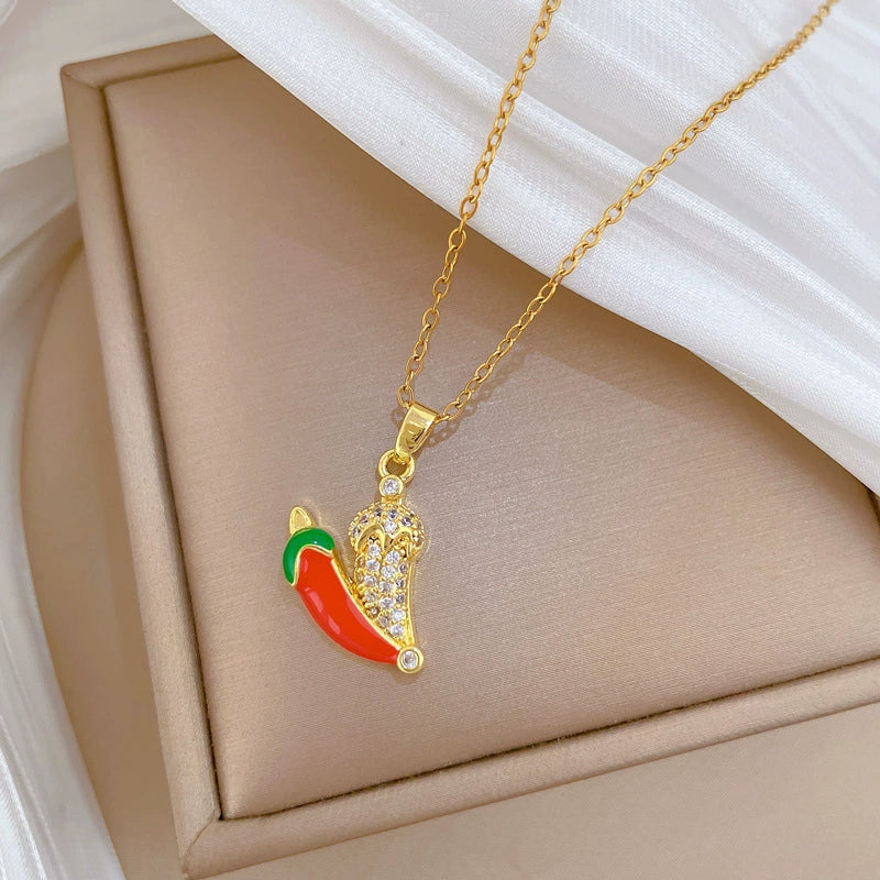 Wholesale Unisex Geometric Cartoon Minimalist Stainless Steel Copper Pendant Necklace - Image 4