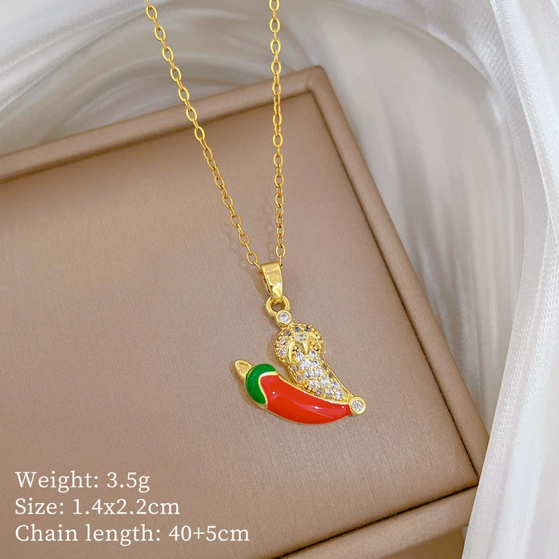 Wholesale Unisex Geometric Cartoon Minimalist Stainless Steel Copper Pendant Necklace - Image 6