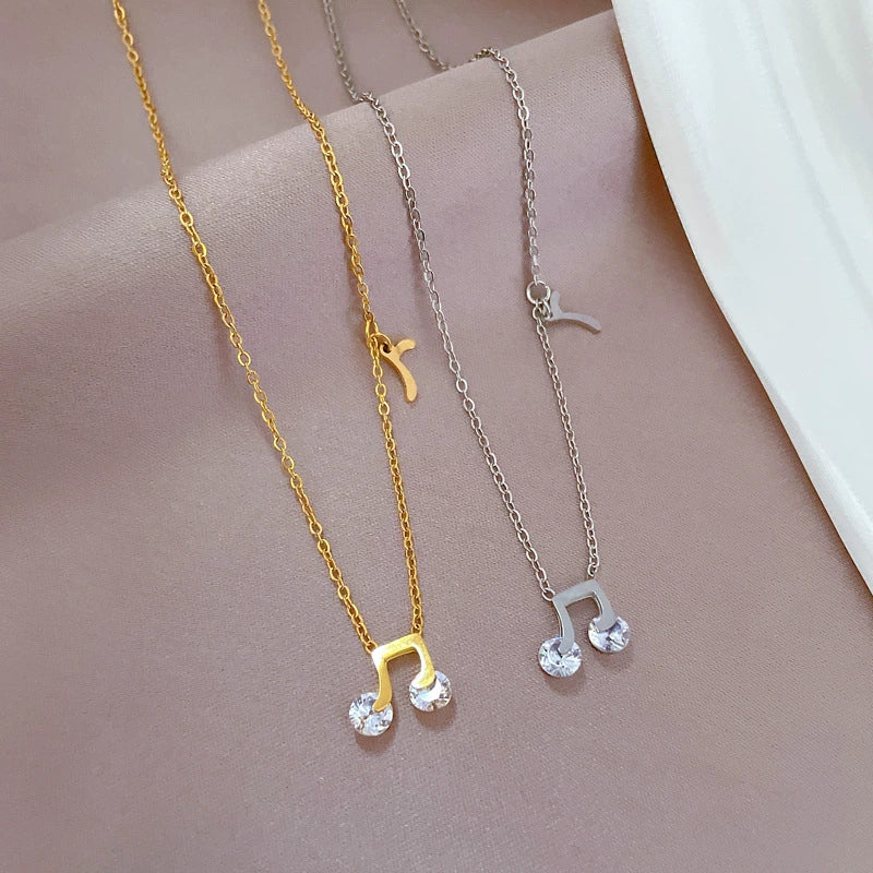 Wholesale Unisex Geometric Cartoon Plant Flowers Style Electroplated Titanium Steel Necklace - Image 3