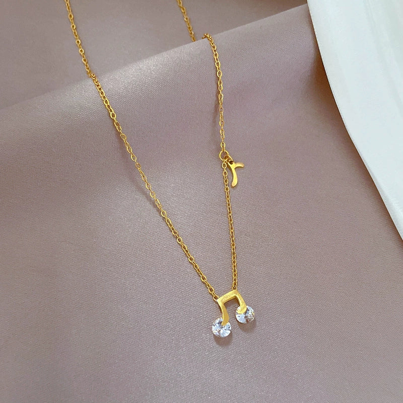 Wholesale Unisex Geometric Cartoon Plant Flowers Style Electroplated Titanium Steel Necklace - Image 4