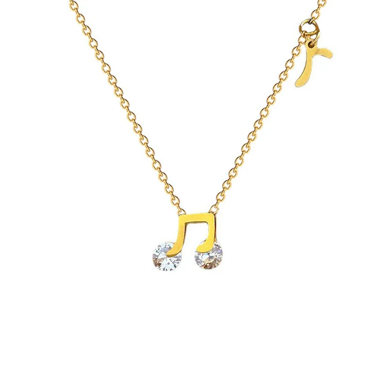 Wholesale Unisex Geometric Cartoon Plant Flowers Style Electroplated Titanium Steel Necklace - Image 5