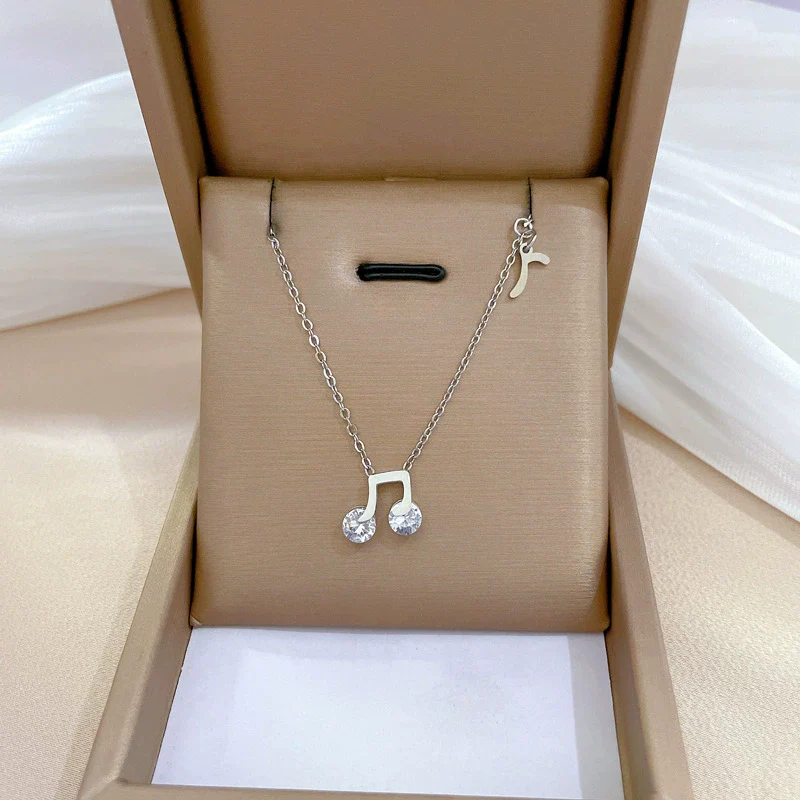 Wholesale Unisex Geometric Cartoon Plant Flowers Style Electroplated Titanium Steel Necklace - Image 6