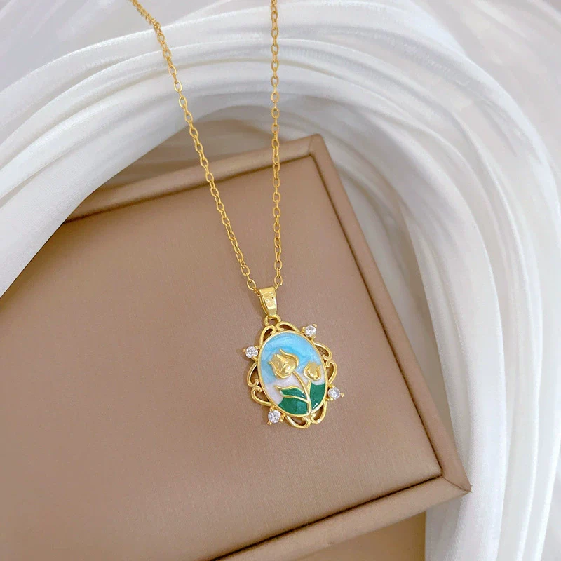 Wholesale Unisex Geometric Cartoon Stainless Steel Copper Pendant Necklace - Image 4