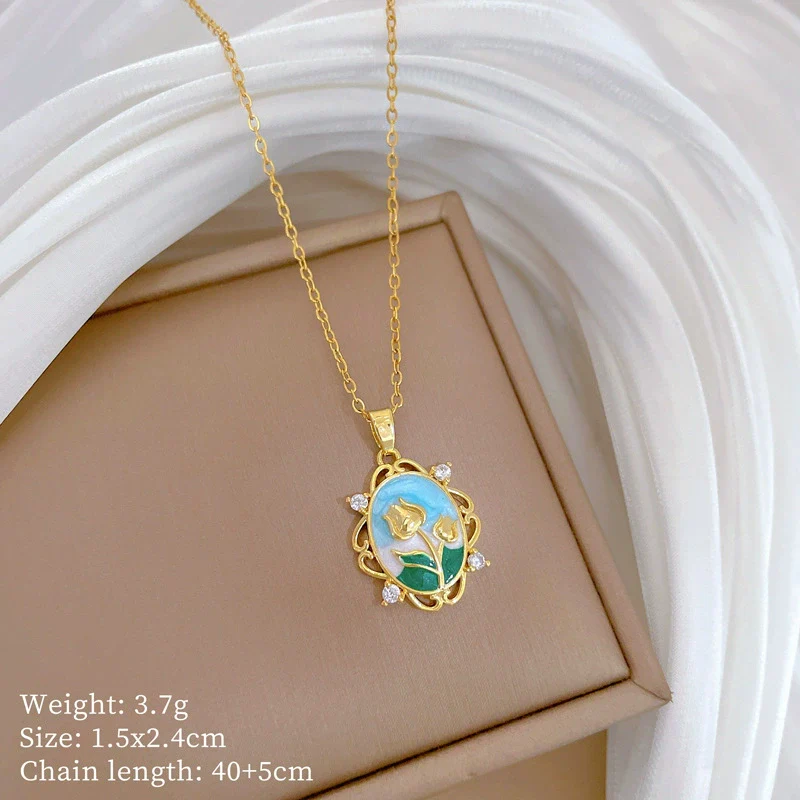 Wholesale Unisex Geometric Cartoon Stainless Steel Copper Pendant Necklace - Image 6