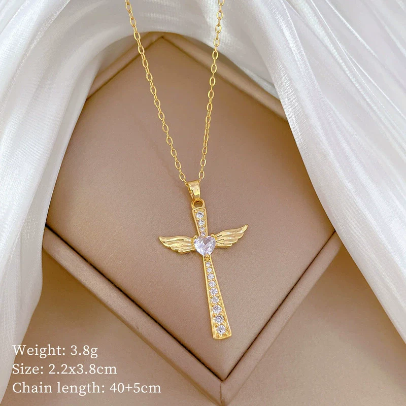 Wholesale Unisex Geometric Diamond Necklace With Titanium Steel And Copper Pendant - Image 5