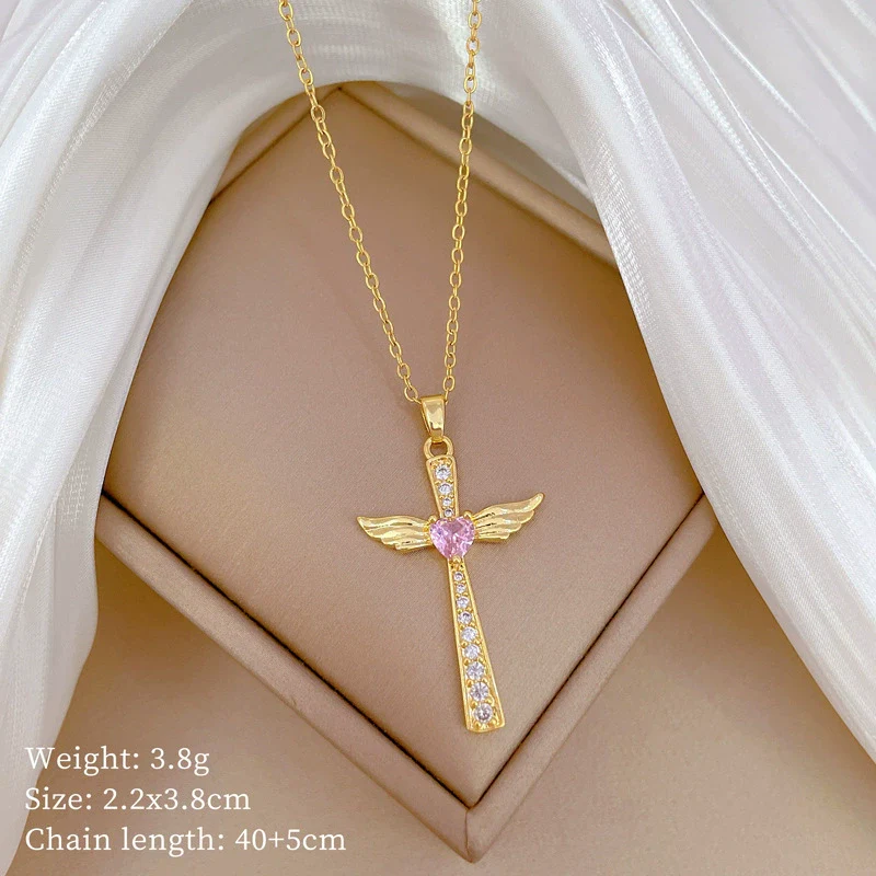 Wholesale Unisex Geometric Diamond Necklace With Titanium Steel And Copper Pendant - Image 6
