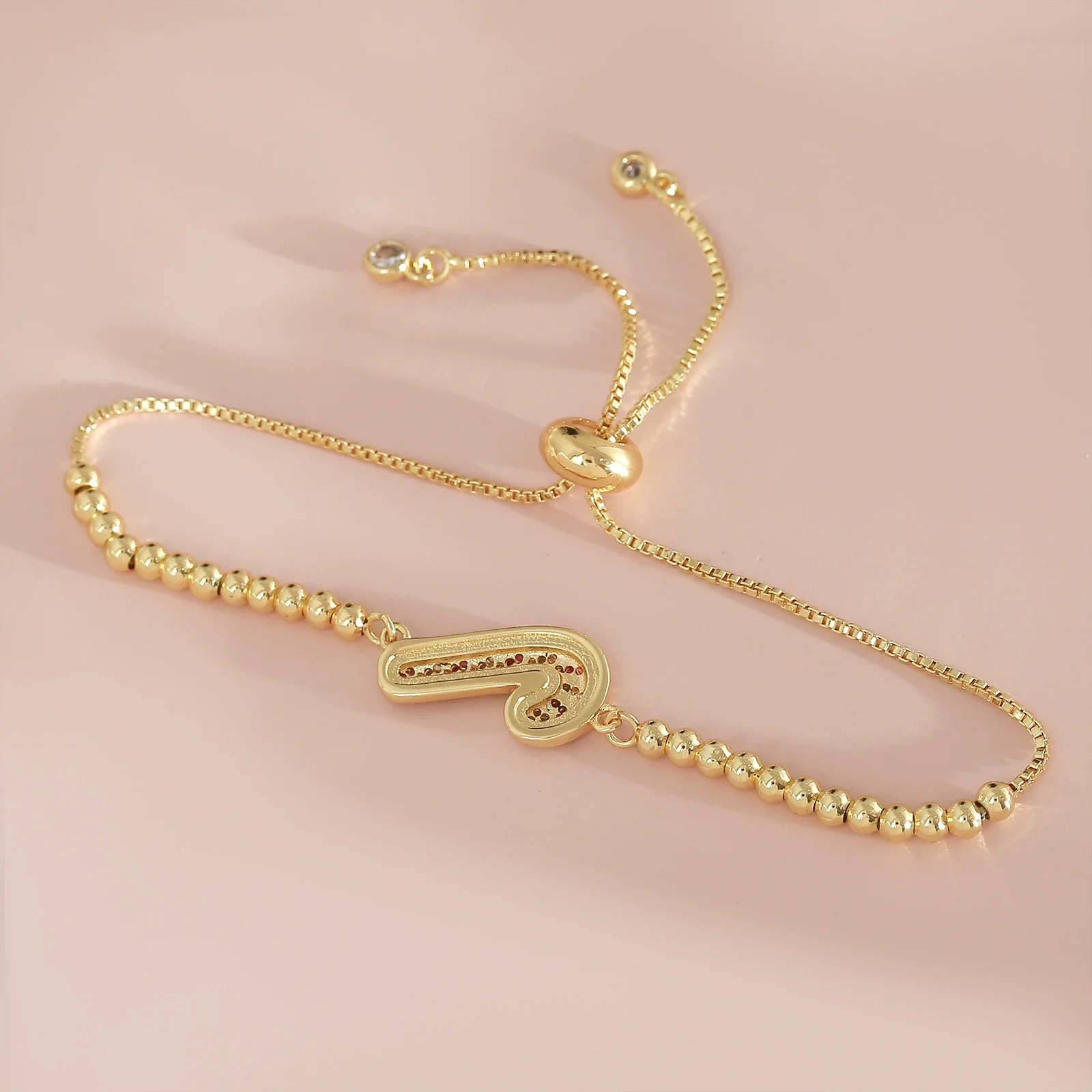 Wholesale Unisex Geometric Diamondencrusted Christmas Scepter Copper Bracelet 18K Gold Plated Inlaid With Zircon - Image 3