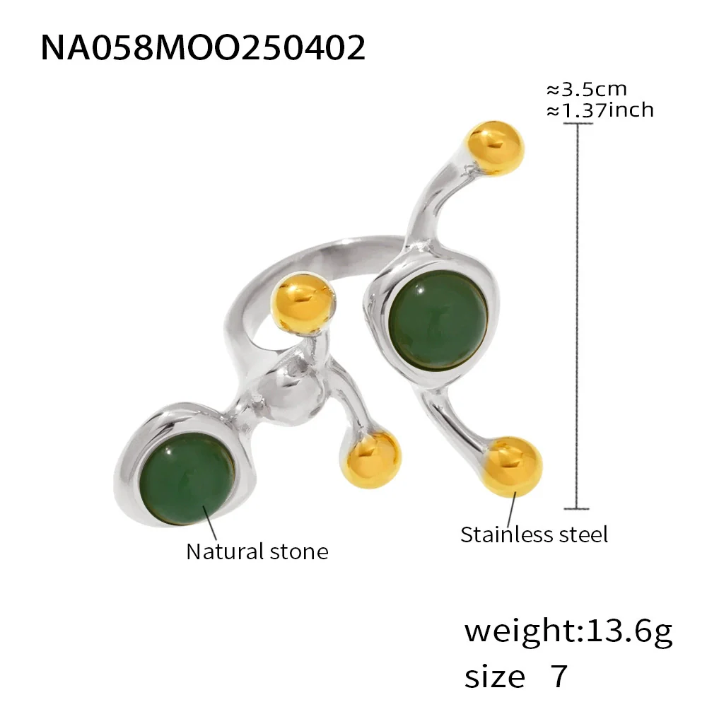 Wholesale Unisex Geometric Ferris Wheel Cshaped Titanium Steel Electroplated Ring - Image 12