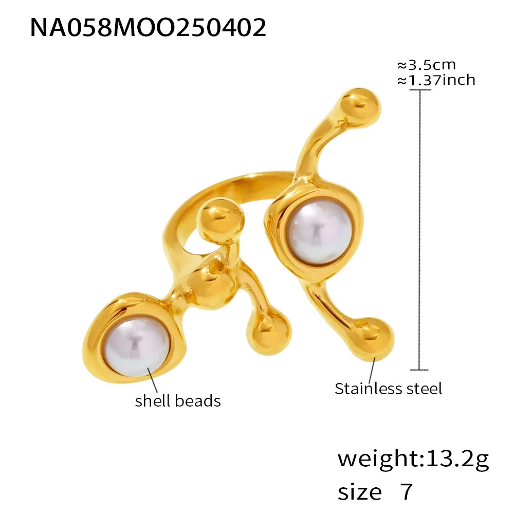 Wholesale Unisex Geometric Ferris Wheel Cshaped Titanium Steel Electroplated Ring - Image 7