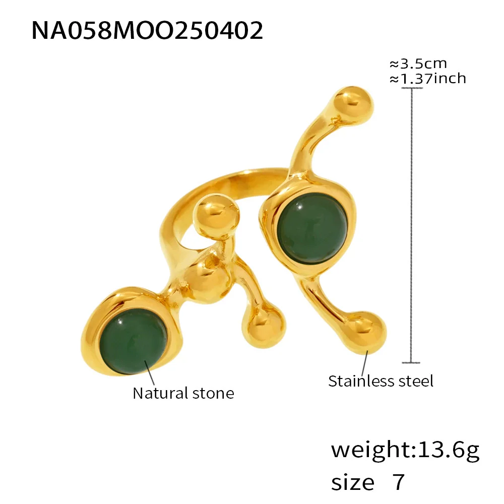 Wholesale Unisex Geometric Ferris Wheel Cshaped Titanium Steel Electroplated Ring - Image 8