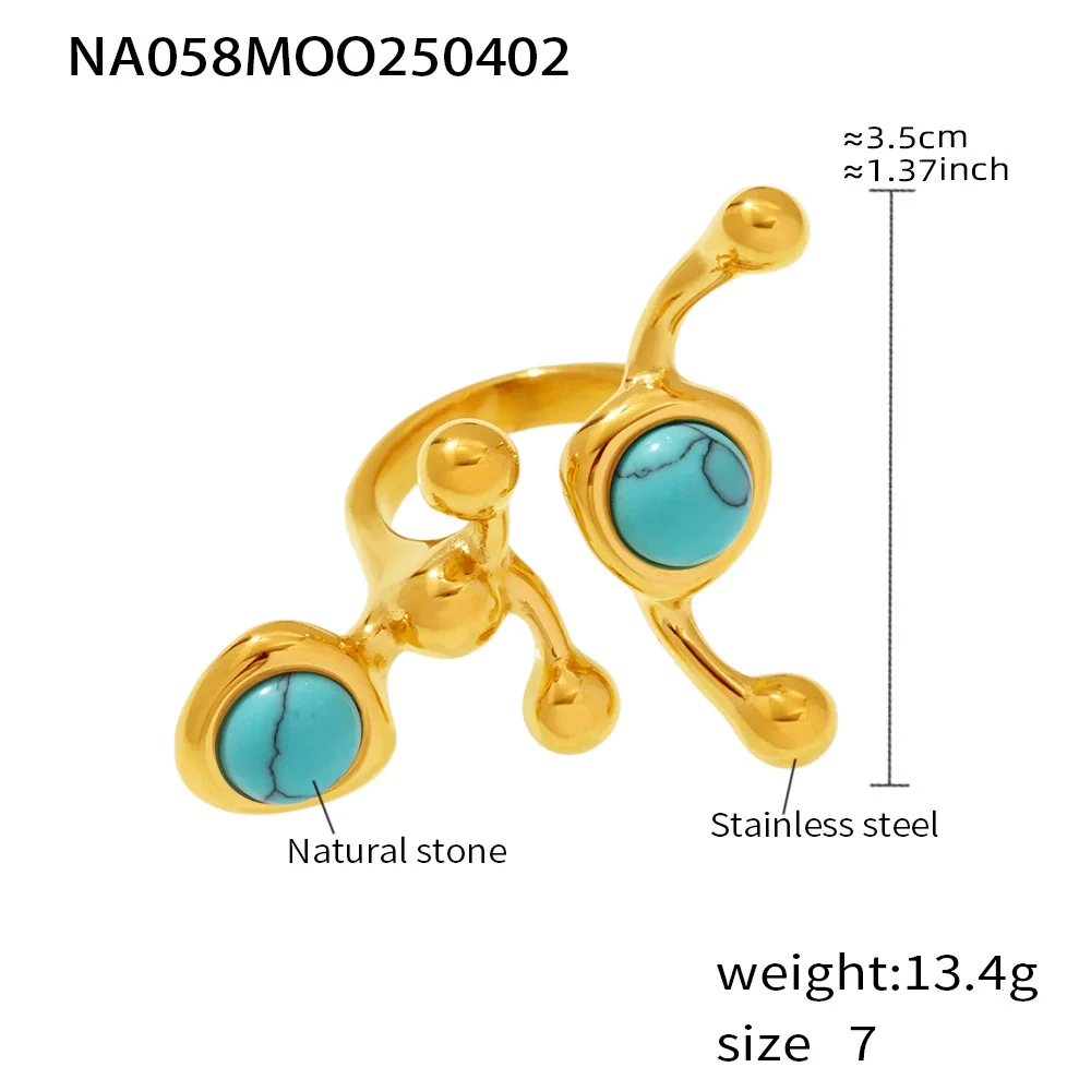 Wholesale Unisex Geometric Ferris Wheel Cshaped Titanium Steel Electroplated Ring - Image 9