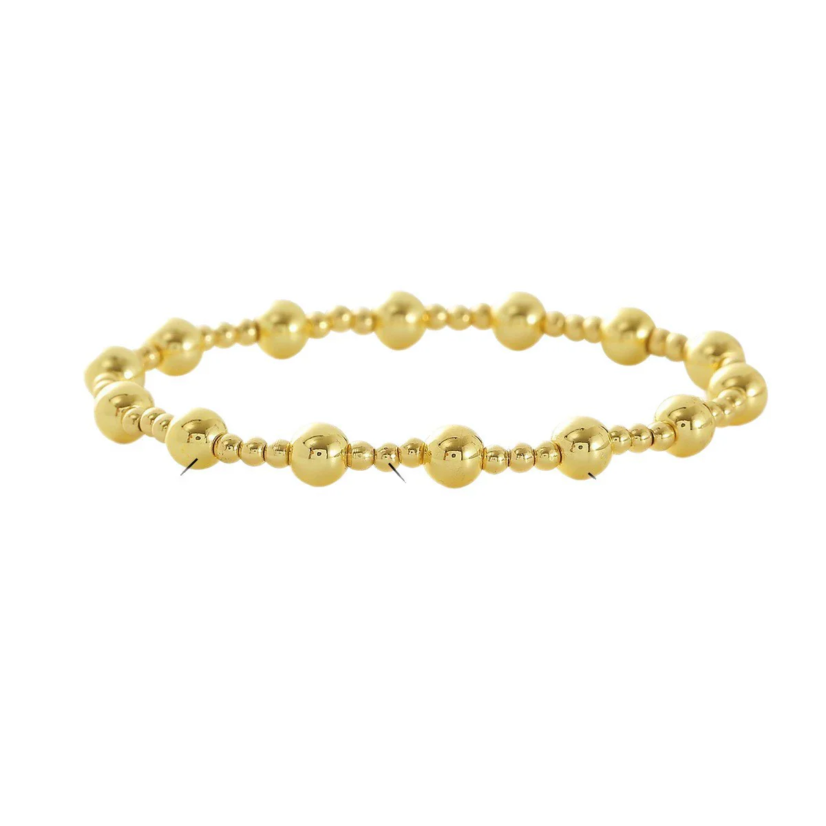 Wholesale Unisex Geometric Ins Style Round Bead Crossshaped Copper Goldplated Bracelet Set - Image 5