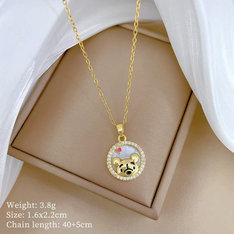 Wholesale Unisex Geometric Light Luxury Full Diamond Necklace With Titanium Steel And Copper Pendant - Image 6