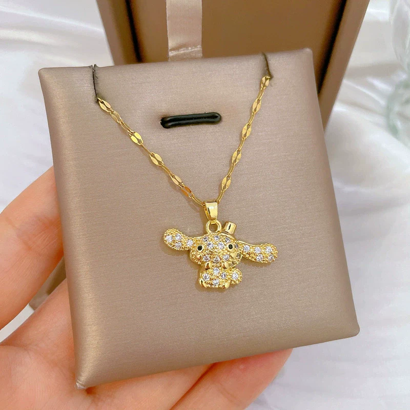 Wholesale Unisex Geometric Light Luxury Style Stainless Steel And Copper Full Diamond Necklace - Image 3