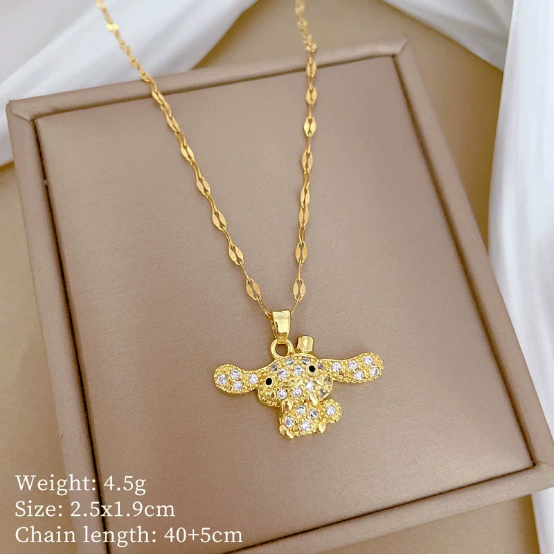 Wholesale Unisex Geometric Light Luxury Style Stainless Steel And Copper Full Diamond Necklace - Image 6