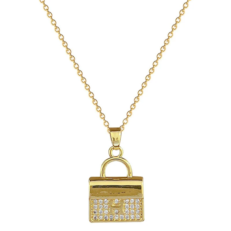 Wholesale Unisex Geometric Stainless Steel And Copper Diamond Necklace With Picture Paragraph Chain - Image 5