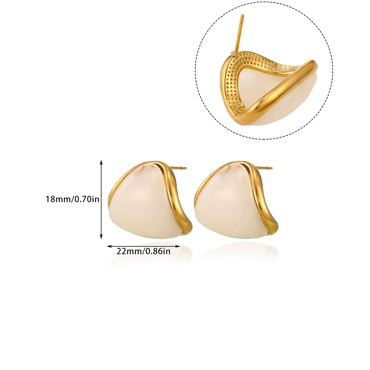 Wholesale Unisex Geometric Stainless Steel And Gold Electroplated Earrings Jewelry Retro Maillard Style - Image 6