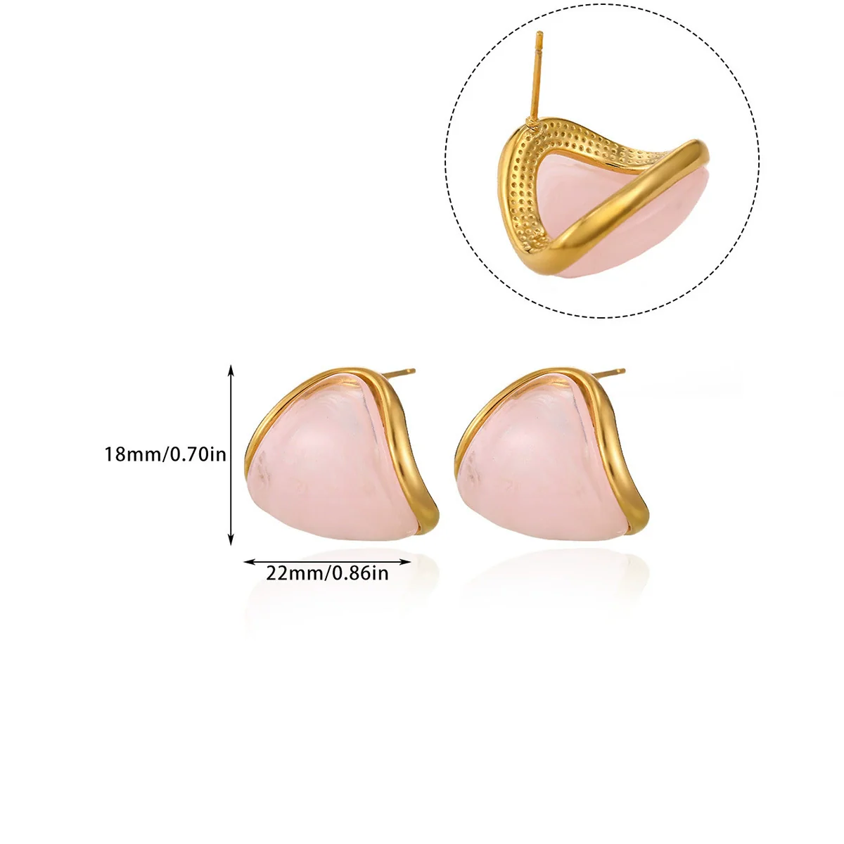 Wholesale Unisex Geometric Stainless Steel And Gold Electroplated Earrings Jewelry Retro Maillard Style - Image 7