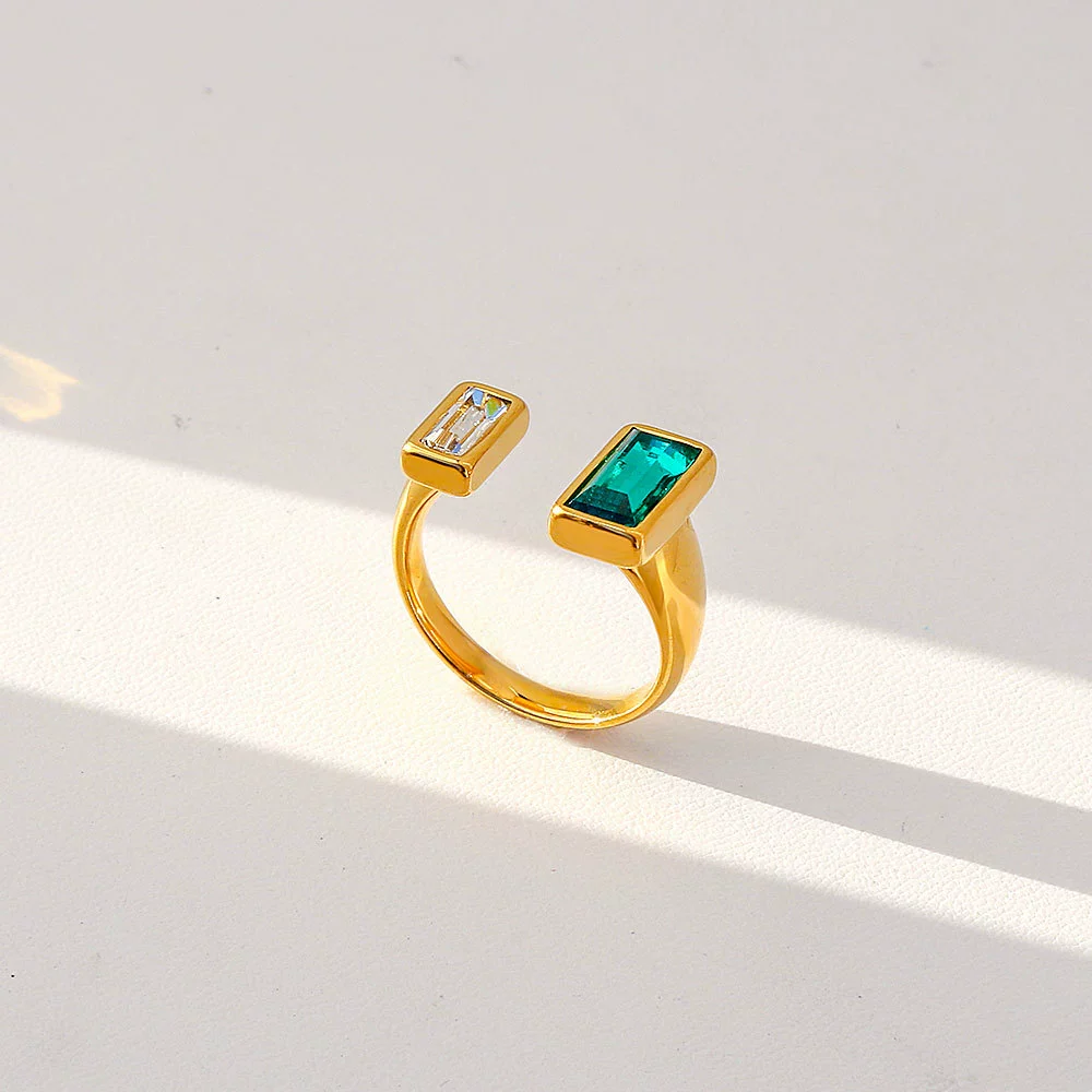 Wholesale Unisex Geometric Stainless Steel Electroplated Adjustable Open Rings Fashion Retro Light Luxury Style - Image 10