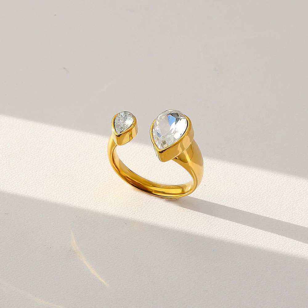 Wholesale Unisex Geometric Stainless Steel Electroplated Adjustable Open Rings Fashion Retro Light Luxury Style - Image 8