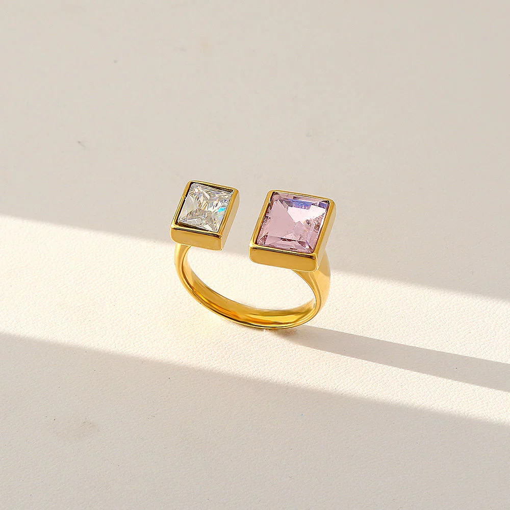 Wholesale Unisex Geometric Stainless Steel Electroplated Adjustable Open Rings Fashion Retro Light Luxury Style - Image 9