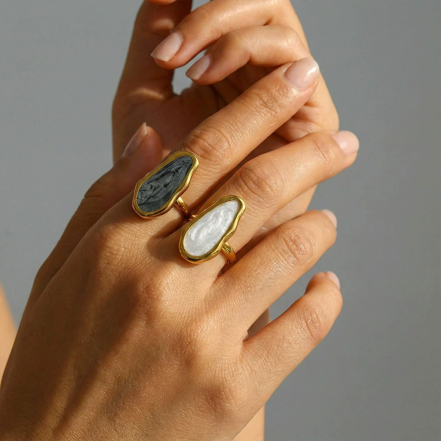 Wholesale Unisex Geometric Stainless Steel Electroplated Open Ring Fashion Jewelry Accessory - Image 2