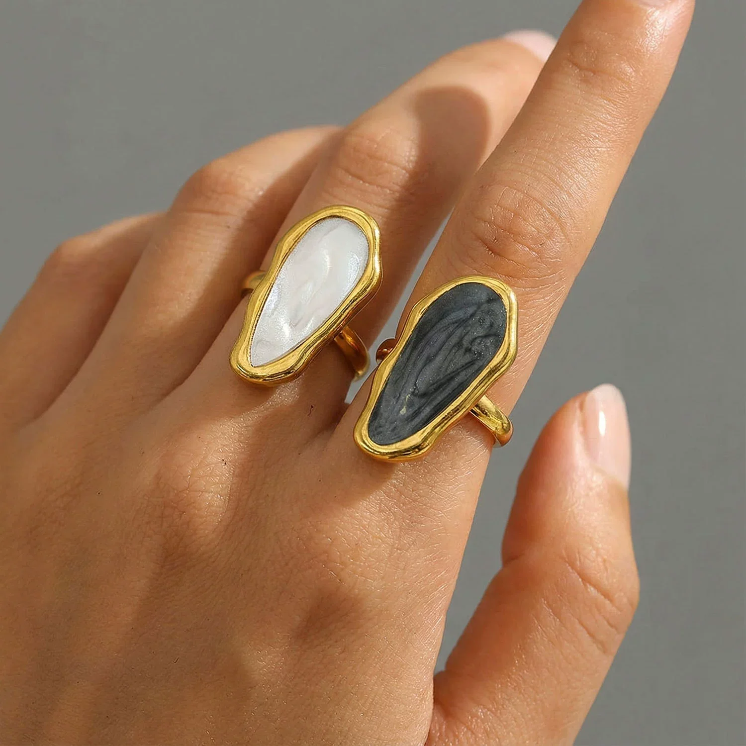 Wholesale Unisex Geometric Stainless Steel Electroplated Open Ring Fashion Jewelry Accessory - Image 5