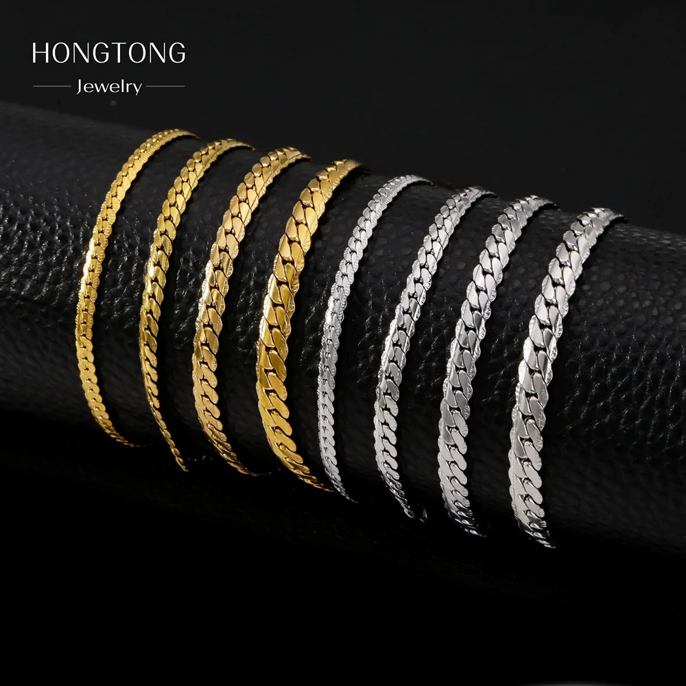 Wholesale Unisex Geometric Stainless Steel Embossed Electroplating Jewelry Bracelets That Do Not Fade Niche Stylish