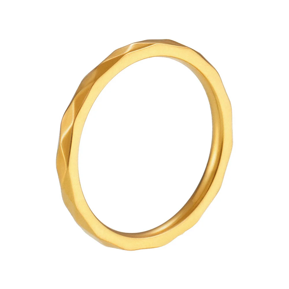 Wholesale Unisex Geometric Stainless Steel Goldplated Ferris Wheel Stacked Ring With Niche Simple Design - Image 5