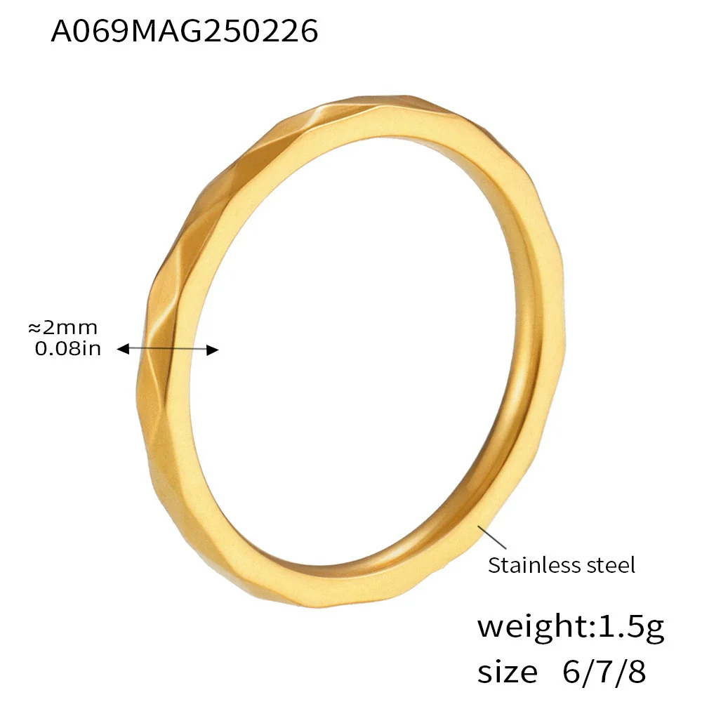 Wholesale Unisex Geometric Stainless Steel Goldplated Ferris Wheel Stacked Ring With Niche Simple Design - Image 6
