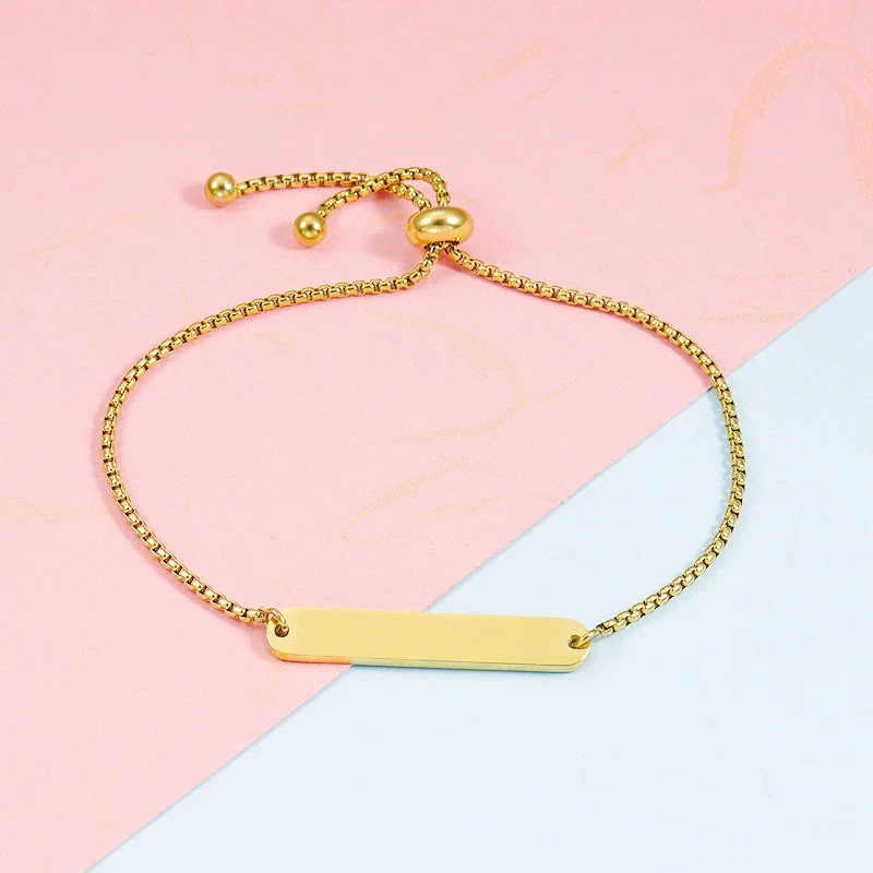 Wholesale Unisex Geometric Stainless Steel Oval Bar Bracelet Mirror Polished Electroplated - Image 7