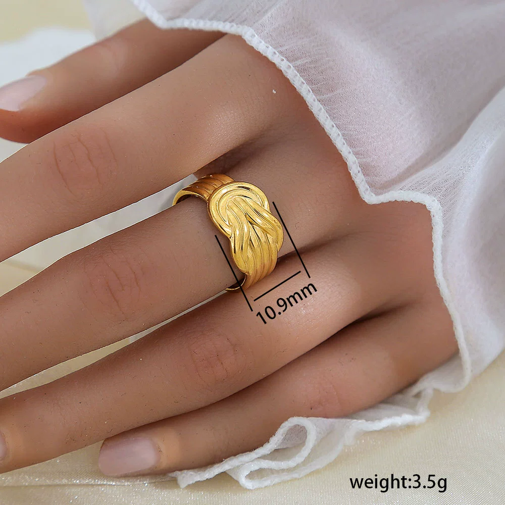 Wholesale Unisex Geometric Titanium Steel Electroplated Ring - Image 10