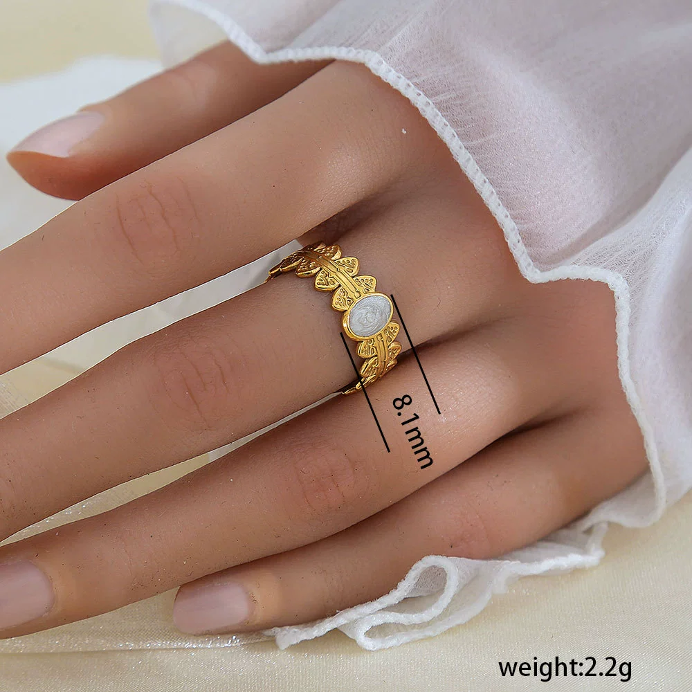 Wholesale Unisex Geometric Titanium Steel Electroplated Ring - Image 15