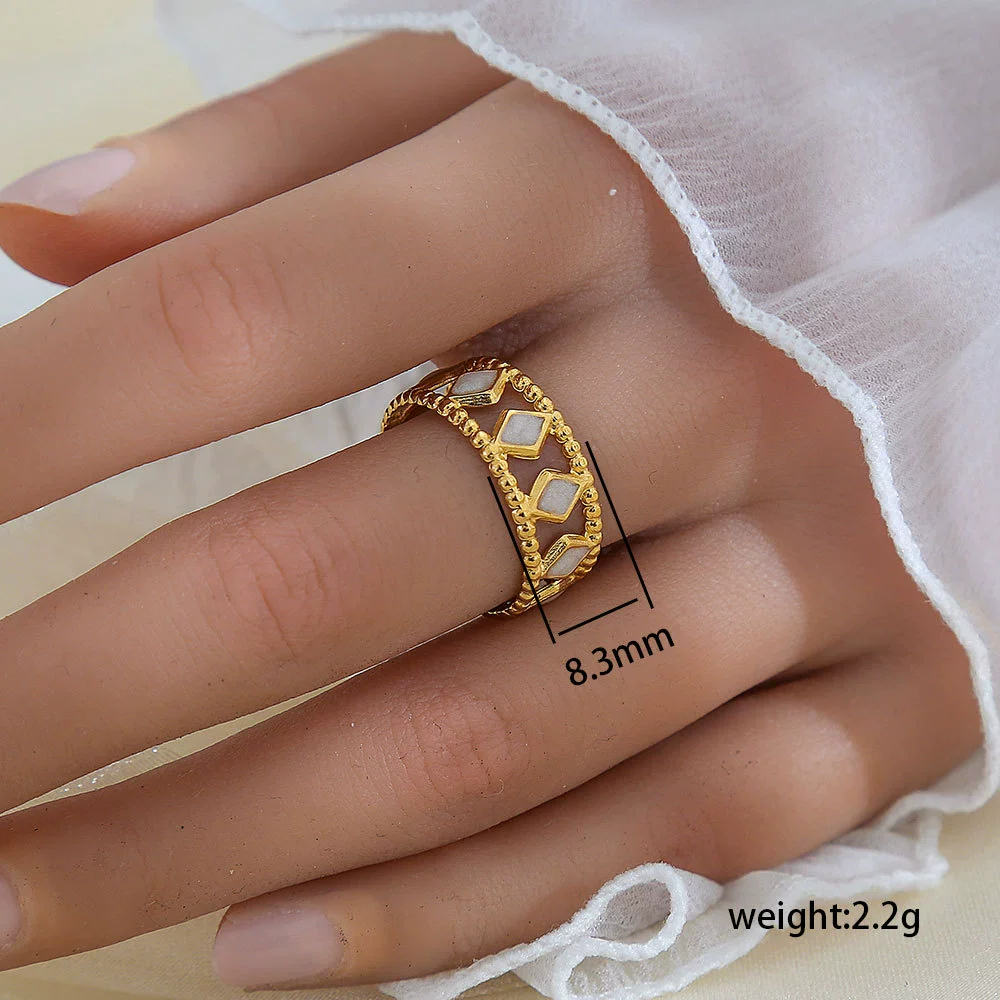 Wholesale Unisex Geometric Titanium Steel Electroplated Ring - Image 17